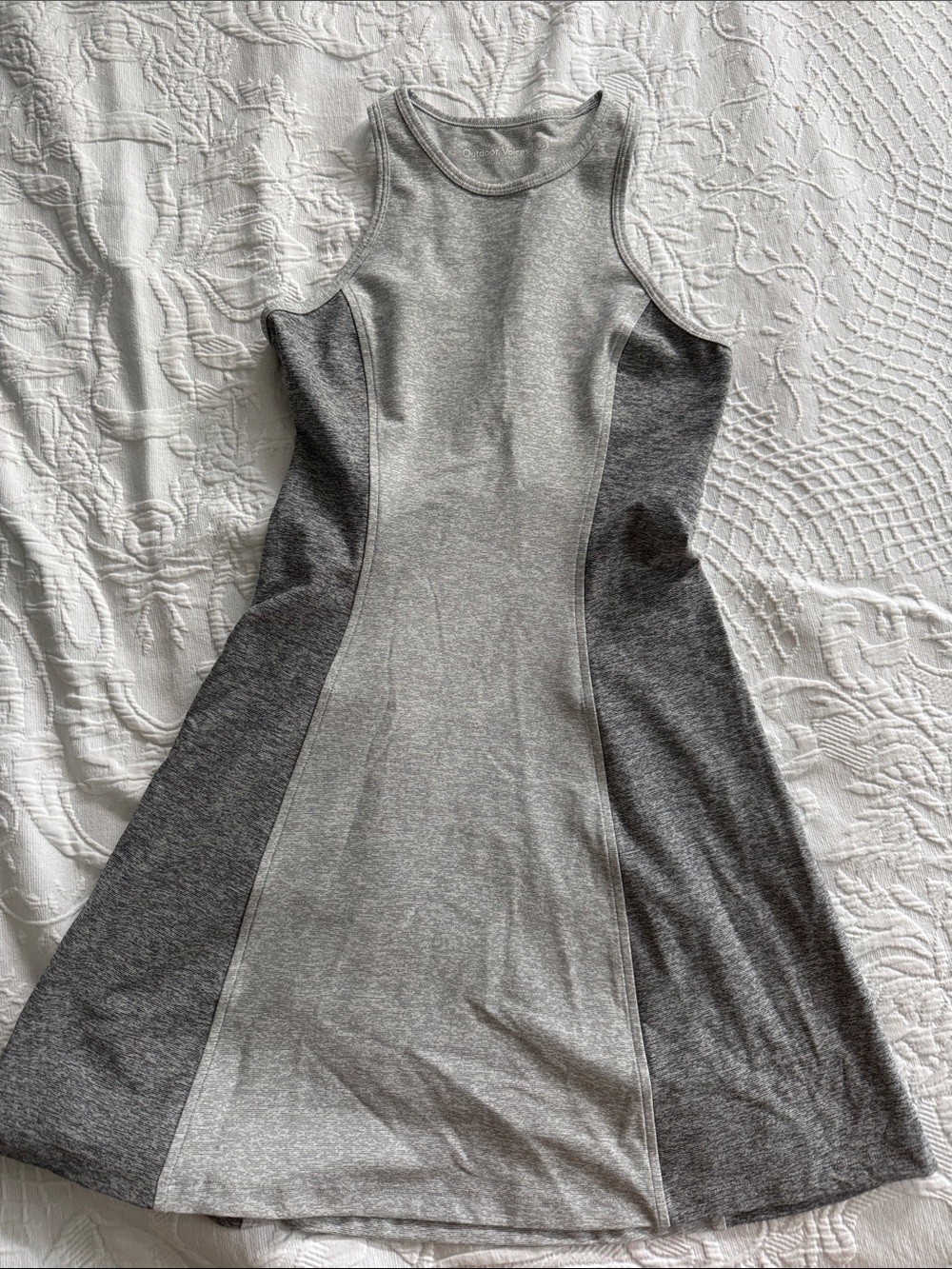 Outdoor Voices Two-Tone Gray Racerback Dress
